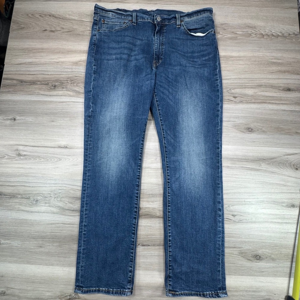 Levis Premium‎ 514 Straight Fit Mens Jeans Big E Blue Medium Wash W38 L32 EUC